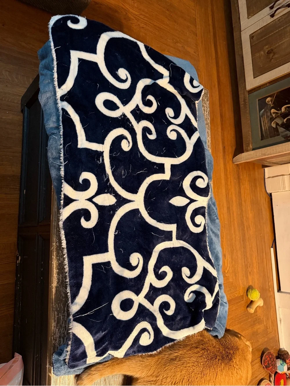 Soft Navy and White Decorative King Size Sham Set of 2